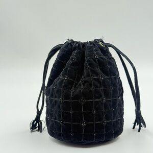 Vintage Prada Beaded Velvet Bucket Pouch